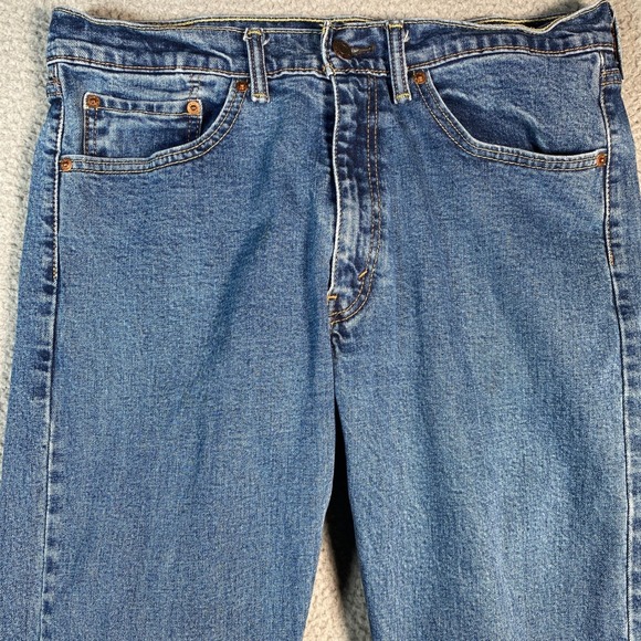 Levi Strauss Co 505 Mens Jeans W34 L29 Blue Straight Fit Denim Pants - Picture 2 of 13